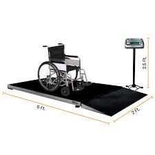 Escala de silla de ruedas Escala de plataforma confiable con rampa 500kg