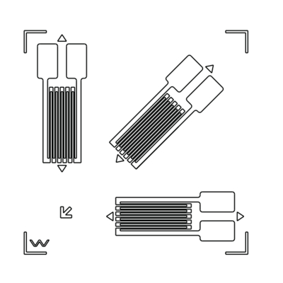 Galgas extensométricas de resistencia de deformación triaxial serie CA